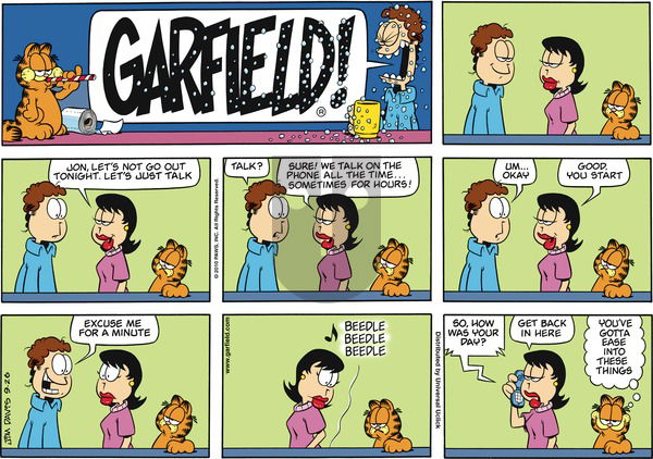 Garfield on Sunday September 26, 2010 Comic Strip