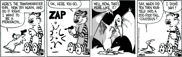 Calvin and Hobbes - Friday February 12, 1988 Comic Strip