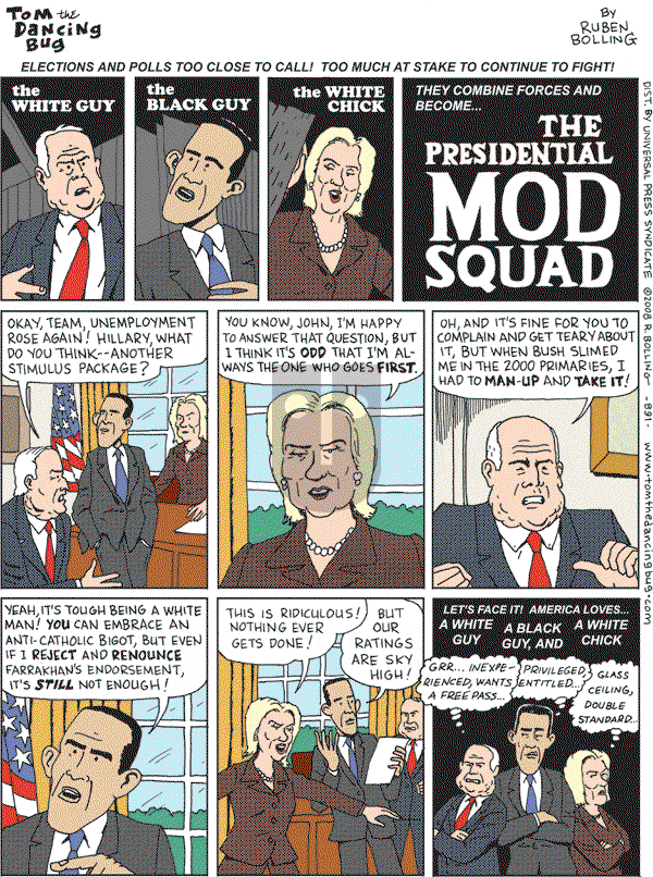 Tom the Dancing Bug on Saturday March 15, 2008 Comic Strip