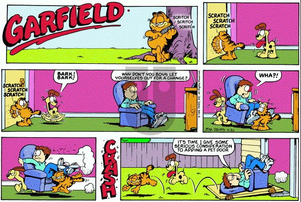 Garfield on Sunday April 20, 1986 Comic Strip