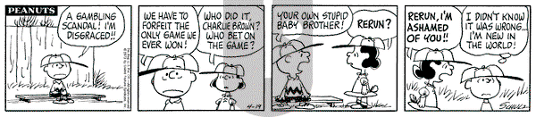Peanuts - Thursday April 19, 1973 Comic Strip