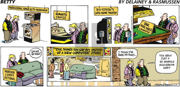 Betty on Sunday February 7, 1999 Comic Strip