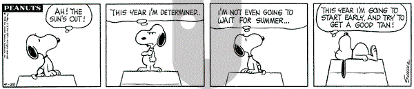 Peanuts on Saturday April 20, 1968 Comic Strip