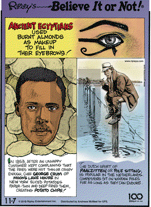 Ripley's Believe It or Not on Thursday November 7, 2019 Comic Strip