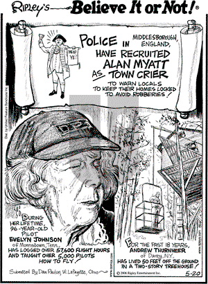 Ripley's Believe It or Not on Saturday May 20, 2006 Comic Strip