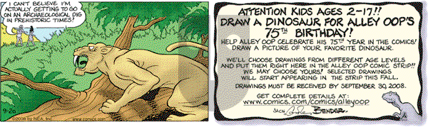 Alley Oop on Saturday September 20, 2008 Comic Strip