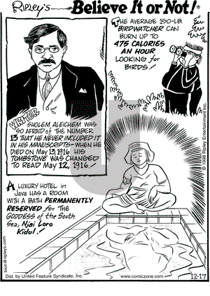 Ripley's Believe It or Not on Thursday December 17, 1998 Comic Strip