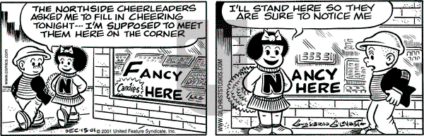 Nancy on Saturday December 15, 2001 Comic Strip
