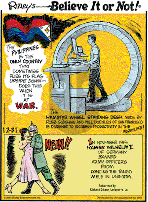 Ripley's Believe It or Not on Wednesday December 31, 2014 Comic Strip