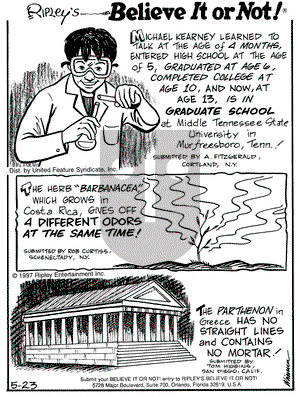 Ripley's Believe It or Not on Friday May 23, 1997 Comic Strip