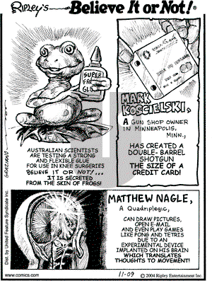 Ripley's Believe It or Not on Tuesday November 9, 2004 Comic Strip