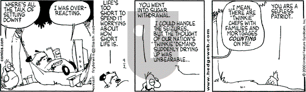 Over the Hedge on Saturday September 2, 2000 Comic Strip