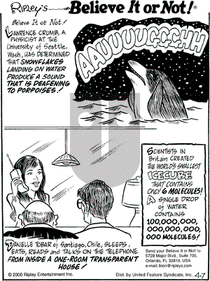 Ripley's Believe It or Not on Friday April 7, 2000 Comic Strip