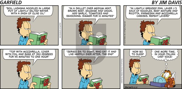 Garfield on Sunday May 27, 2018 Comic Strip