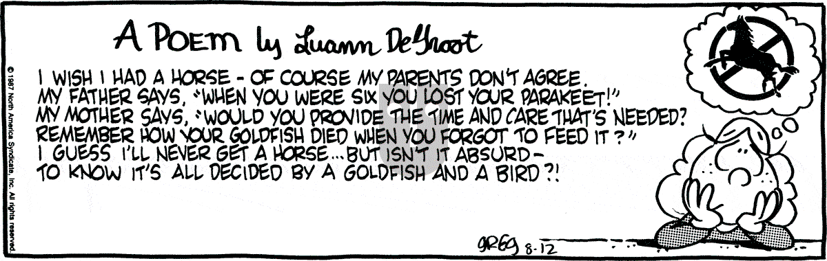 Luann - Wednesday August 12, 1987 Comic Strip