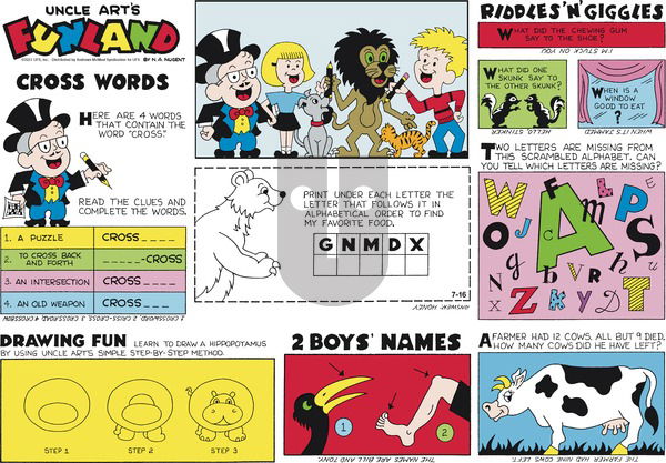 Uncle Art's Funland on Sunday July 16, 2023 Comic Strip