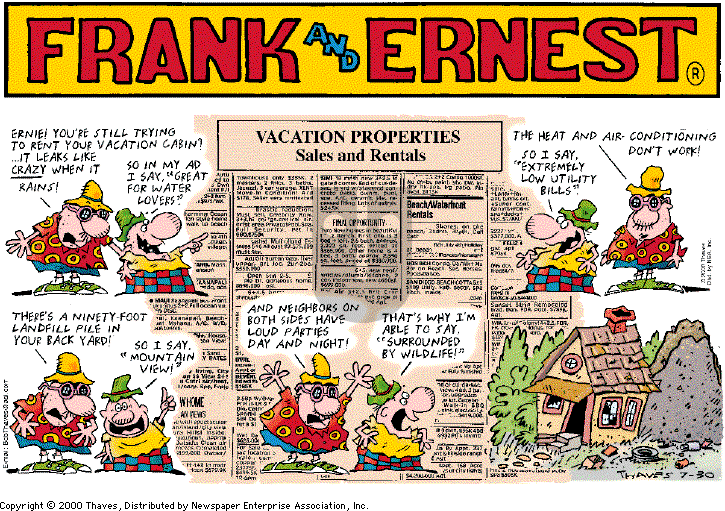 Frank and Ernest on Sunday July 30, 2000 Comic Strip
