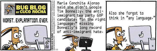 La Cucaracha on Monday February 3, 2014 Comic Strip