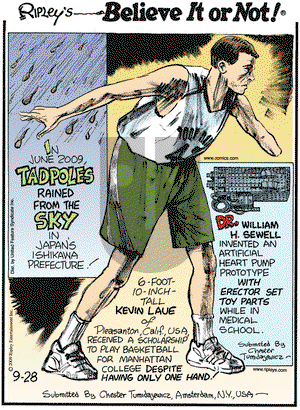 Ripley's Believe It or Not on Monday September 28, 2009 Comic Strip