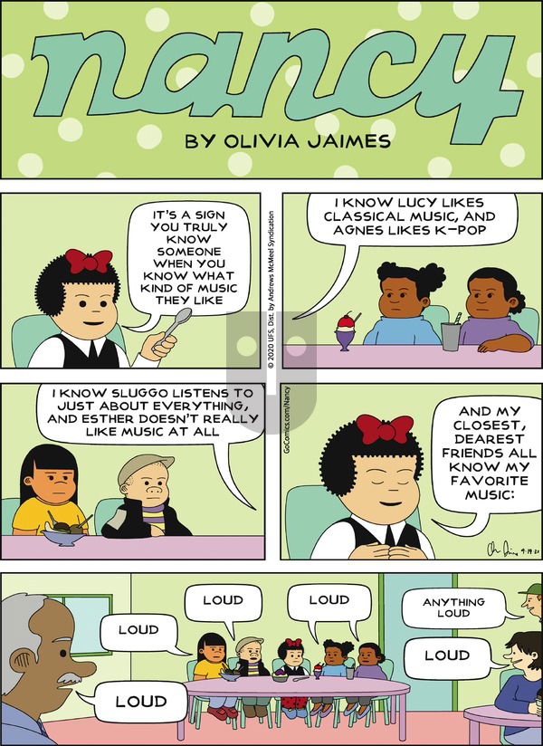 Nancy on Sunday April 19, 2020 Comic Strip