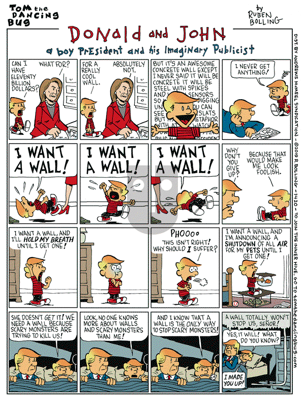 Tom the Dancing Bug on Friday January 11, 2019 Comic Strip