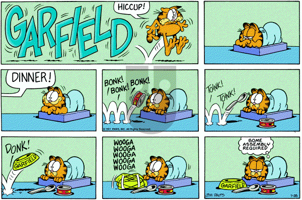 Garfield on Sunday July 28, 1991 Comic Strip