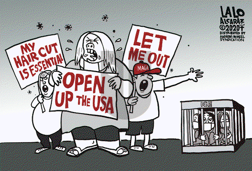 Lalo Alcaraz on Wednesday April 22, 2020 Comic Strip