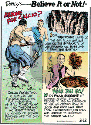 Ripley's Believe It or Not on Friday February 12, 2010 Comic Strip