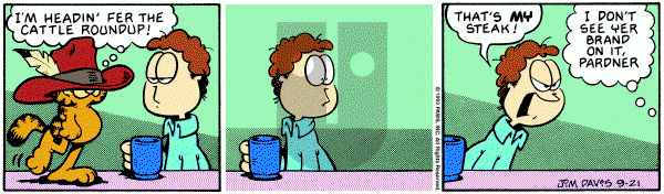 Garfield on Tuesday September 21, 1993 Comic Strip
