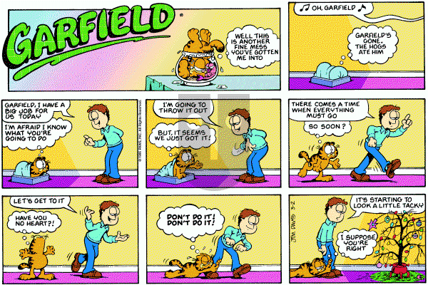 Garfield on Sunday March 2, 1986 Comic Strip