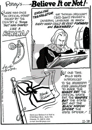 Ripley's Believe It or Not on Friday December 18, 1998 Comic Strip