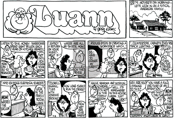 Luann on Sunday May 8, 1988 Comic Strip