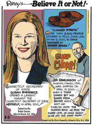 Ripley's Believe It or Not on Monday August 9, 2010 Comic Strip
