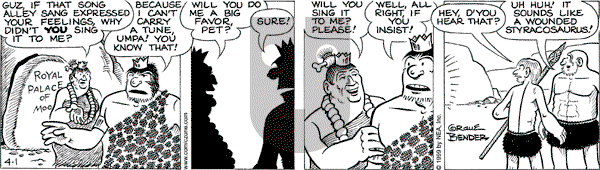 Alley Oop on Thursday April 1, 1999 Comic Strip