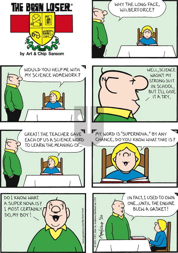 The Born Loser on Sunday January 24, 2021 Comic Strip