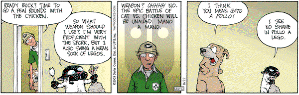 Get Fuzzy on Friday August 22, 2003 Comic Strip