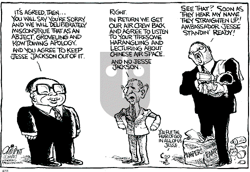 Pat Oliphant on Wednesday April 11, 2001 Comic Strip