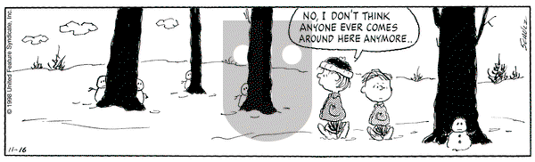 Peanuts on Monday November 16, 1998 Comic Strip