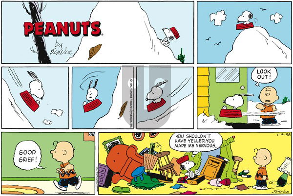 Peanuts on Sunday January 4, 1998 Comic Strip