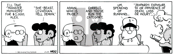 FoxTrot on Monday February 24, 1992 Comic Strip