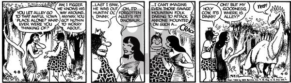 Alley Oop on Thursday April 8, 1954 Comic Strip
