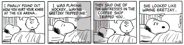 Peanuts on Monday November 23, 1987 Comic Strip