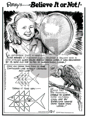 Ripley's Believe It or Not on Saturday December 1, 2007 Comic Strip