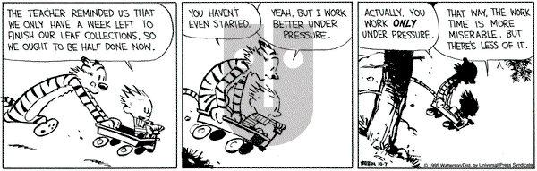 Calvin and Hobbes on Saturday October 7, 1995 Comic Strip