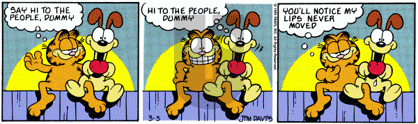 Garfield on Friday March 3, 1989 Comic Strip