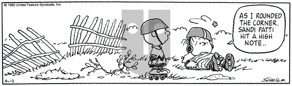 Peanuts on Tuesday September 12, 1995 Comic Strip