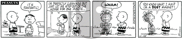 Peanuts on Wednesday November 25, 1959 Comic Strip