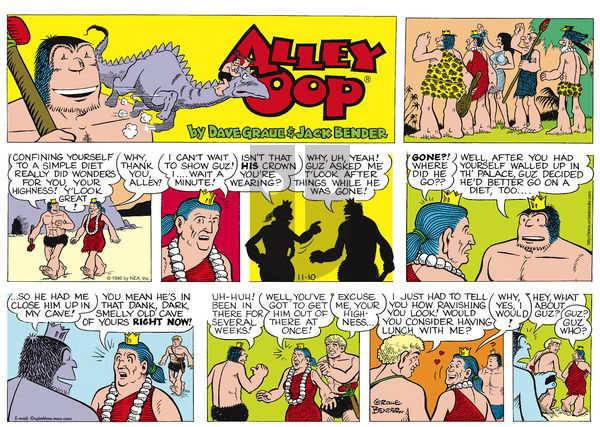Alley Oop on Sunday November 10, 1996 Comic Strip