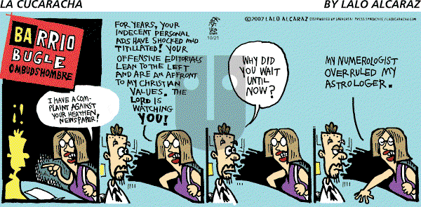 La Cucaracha on Sunday October 21, 2007 Comic Strip