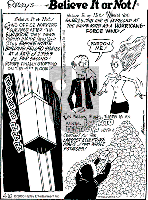 Ripley's Believe It or Not on Monday April 10, 2000 Comic Strip